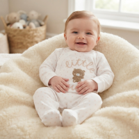 N14768: Baby "Little Cub" Cotton Sleepsuit (NB-3 Months)